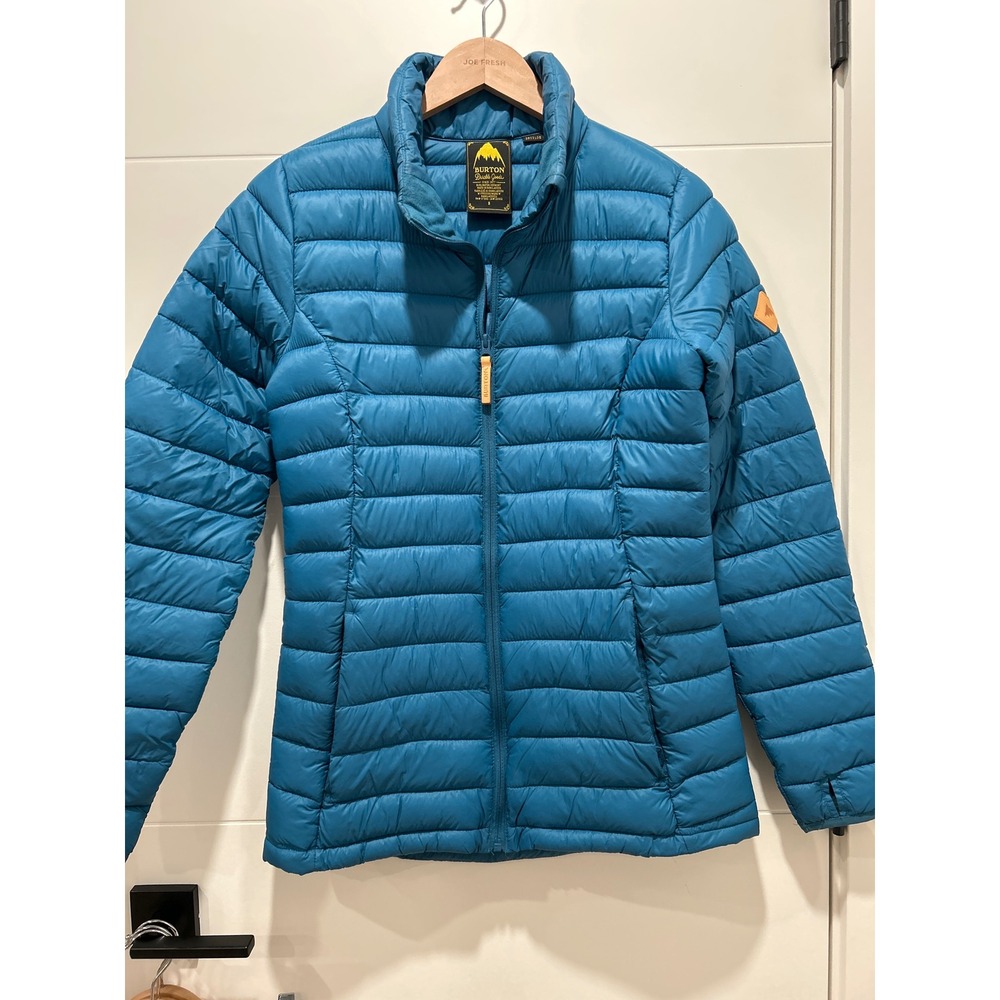 Burton Durable Goods Teal Blue Puffer Jacket Womens Small Quilted Full Zip Coat